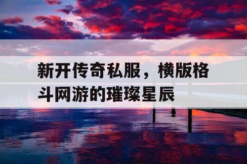 新开传奇私服，横版格斗网游的璀璨星辰