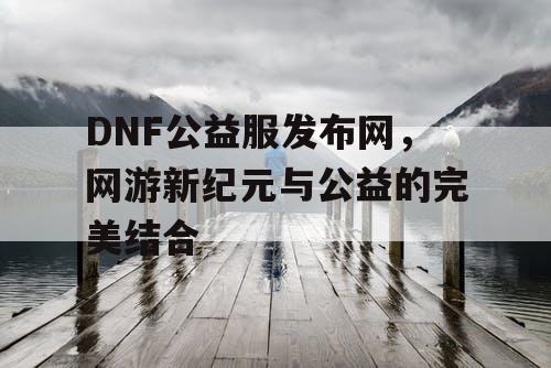 DNF公益服发布网，网游新纪元与公益的完美结合