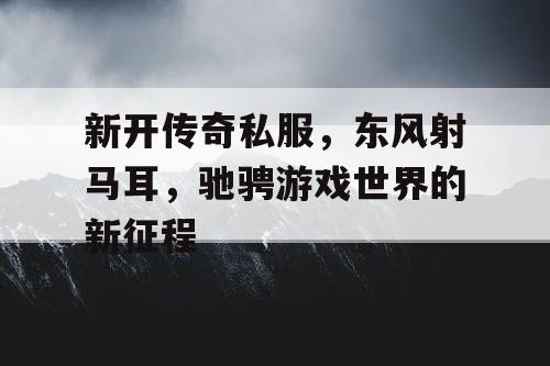 新开传奇私服，东风射马耳，驰骋游戏世界的新征程