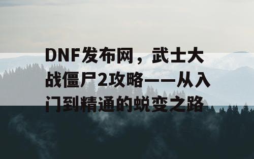 DNF发布网，武士大战僵尸2攻略——从入门到精通的蜕变之路