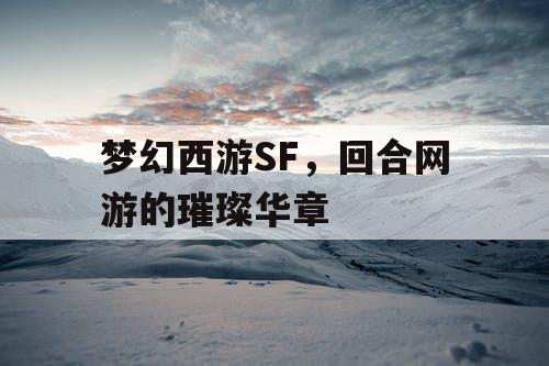 梦幻西游SF，回合网游的璀璨华章
