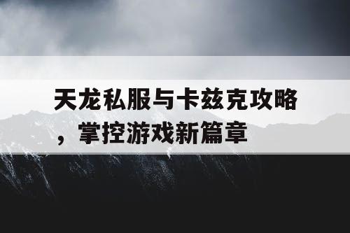 天龙私服与卡兹克攻略，掌控游戏新篇章