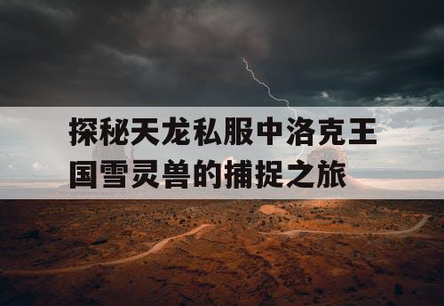 探秘天龙私服中洛克王国雪灵兽的捕捉之旅