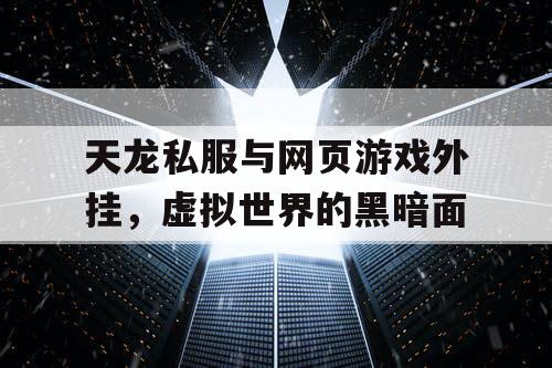 天龙私服与网页游戏外挂，虚拟世界的黑暗面