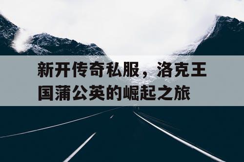 新开传奇私服，洛克王国蒲公英的崛起之旅