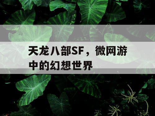 天龙八部SF，微网游中的幻想世界