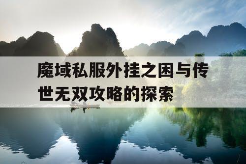 魔域私服外挂之困与传世无双攻略的探索
