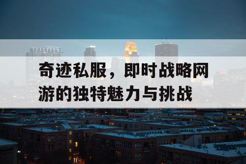 奇迹私服，即时战略网游的独特魅力与挑战