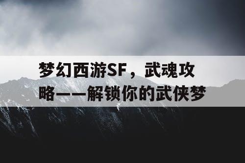 梦幻西游SF，武魂攻略——解锁你的武侠梦