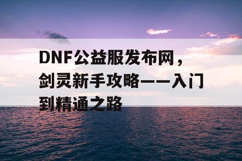 DNF公益服发布网，剑灵新手攻略——入门到精通之路