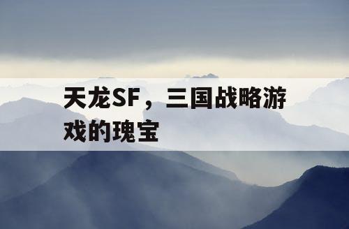 天龙SF,三国战略游戏的瑰宝 天龙SF,三国战略游戏的瑰宝