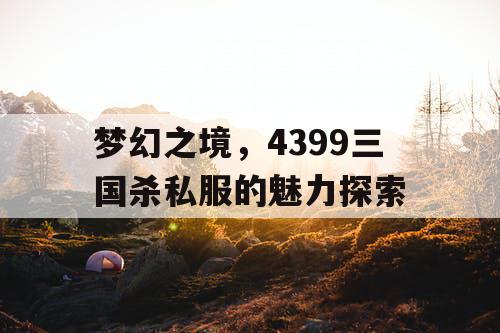 梦幻之境，4399三国杀私服的魅力探索