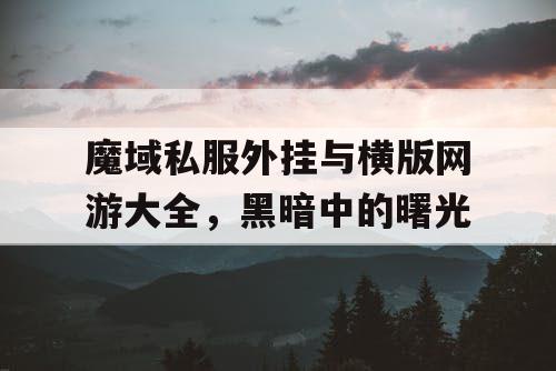 魔域私服外挂与横版网游大全，黑暗中的曙光