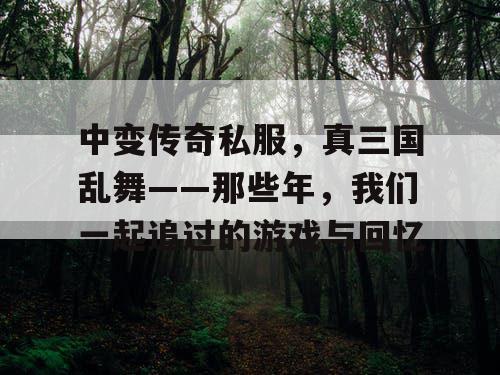 中变传奇私服，真三国乱舞——那些年，我们一起追过的游戏与回忆