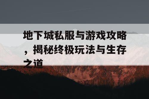 地下城私服与游戏攻略，揭秘终极玩法与生存之道