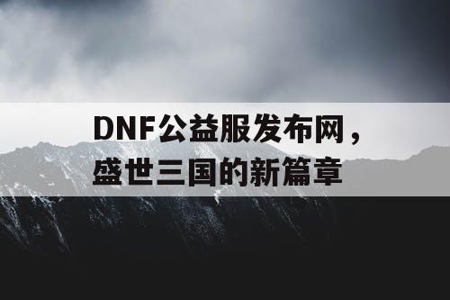 DNF公益服发布网,盛世三国的新篇章 DNF公益服发布网,盛世三国的新篇章