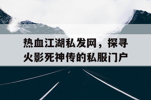 热血江湖私发网，探寻火影死神传的私服门户