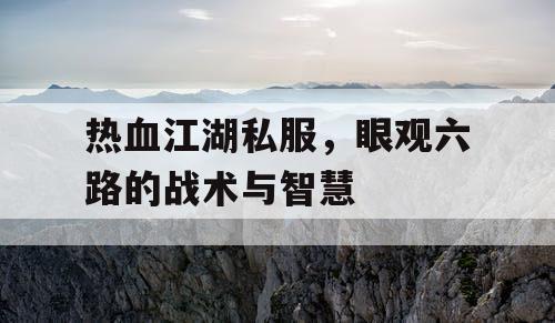 热血江湖私服，眼观六路的战术与智慧