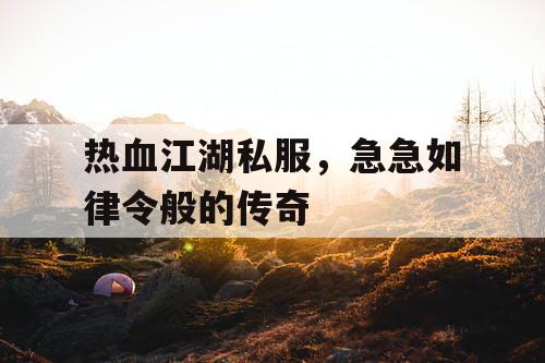 热血江湖私服，急急如律令般的传奇