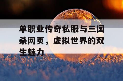 单职业传奇私服与三国杀网页,虚拟世界的双生魅力 单职业传奇私服与三国杀网页,虚拟世界的双生魅力