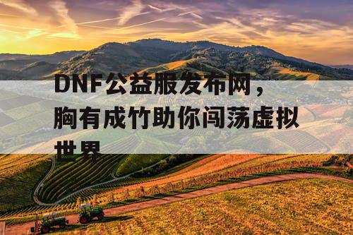 DNF公益服发布网，胸有成竹助你闯荡虚拟世界