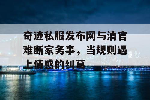 奇迹私服发布网与清官难断家务事，当规则遇上情感的纠葛