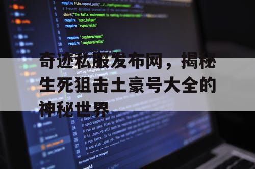 奇迹私服发布网,揭秘生死狙击土豪号大全的神秘世界 奇迹私服发布网,揭秘生死狙击土豪号大全的神秘世界