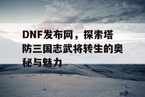 DNF发布网，探索塔防三国志武将转生的奥秘与魅力