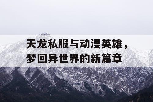 天龙私服与动漫英雄，梦回异世界的新篇章