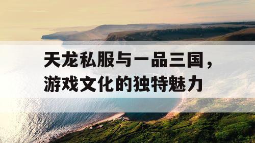 天龙私服与一品三国，游戏文化的独特魅力