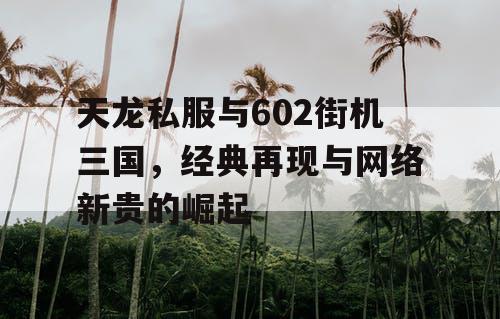 天龙私服与602街机三国，经典再现与网络新贵的崛起