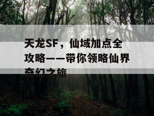 天龙SF，仙域加点全攻略——带你领略仙界奇幻之旅