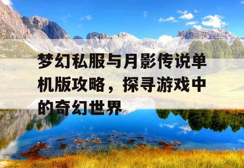 梦幻私服与月影传说单机版攻略，探寻游戏中的奇幻世界