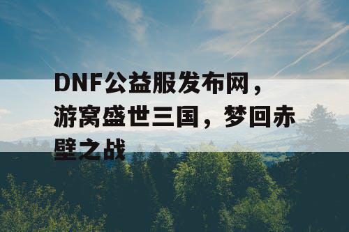 DNF公益服发布网，游窝盛世三国，梦回赤壁之战