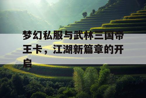梦幻私服与武林三国帝王卡，江湖新篇章的开启