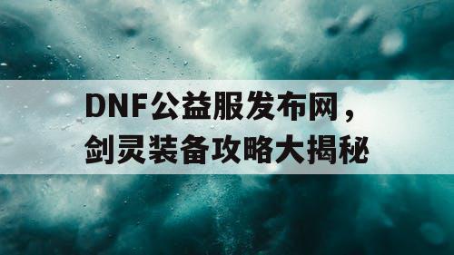 DNF公益服发布网，剑灵装备攻略大揭秘