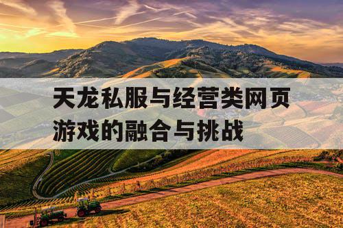 天龙私服与经营类网页游戏的融合与挑战