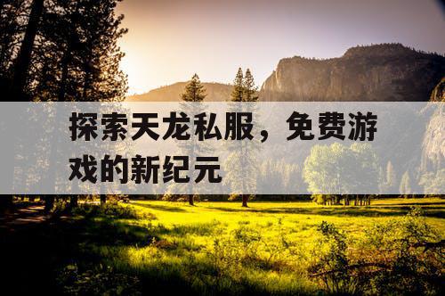 探索天龙私服，免费游戏的新纪元