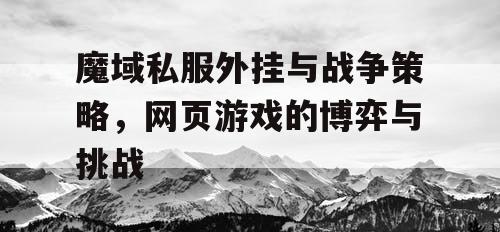 魔域私服外挂与战争策略，网页游戏的博弈与挑战
