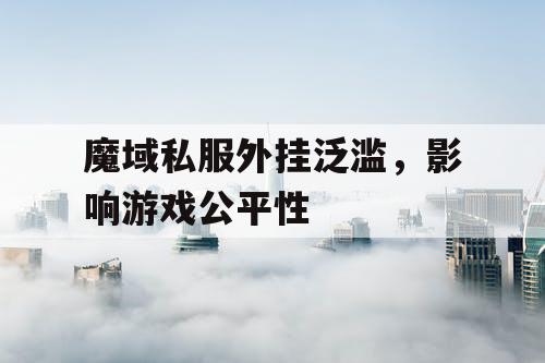 魔域私服外挂泛滥，影响游戏公平性