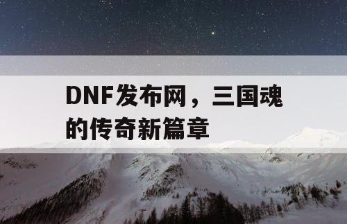 DNF发布网，三国魂的传奇新篇章