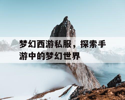 梦幻西游私服，探索手游中的梦幻世界