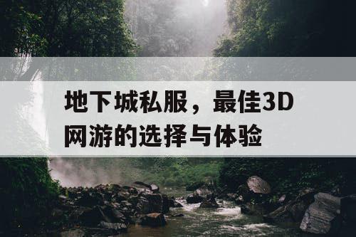 地下城私服，最佳3D网游的选择与体验