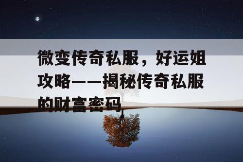 微变传奇私服，好运姐攻略——揭秘传奇私服的财富密码