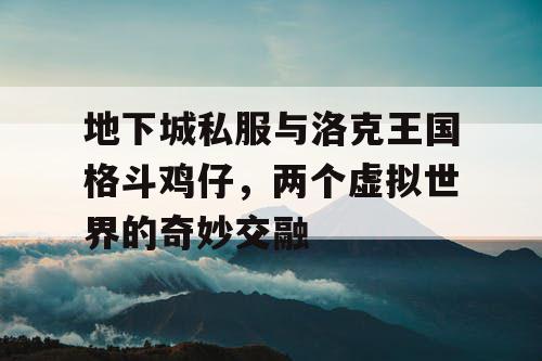地下城私服与洛克王国格斗鸡仔，两个虚拟世界的奇妙交融