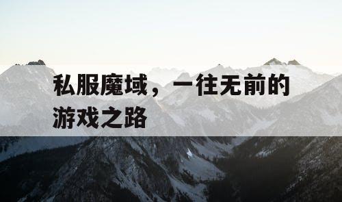 私服魔域，一往无前的游戏之路