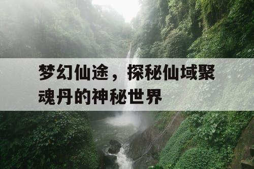 梦幻仙途，探秘仙域聚魂丹的神秘世界