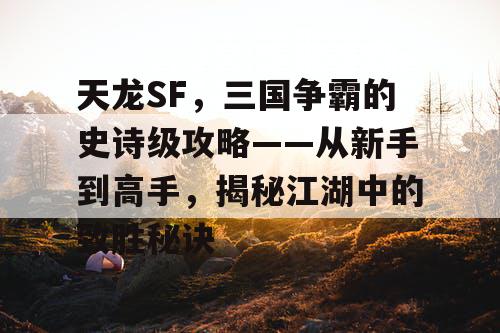 天龙SF，三国争霸的史诗级攻略——从新手到高手，揭秘江湖中的致胜秘诀