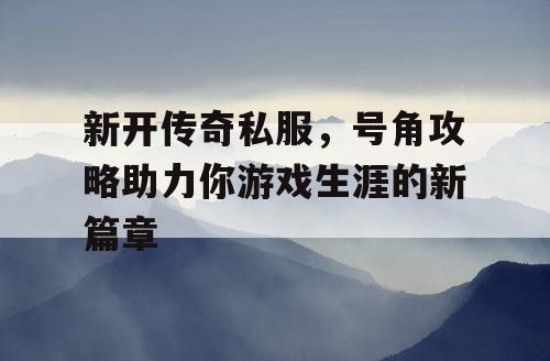 新开传奇私服，号角攻略助力你游戏生涯的新篇章