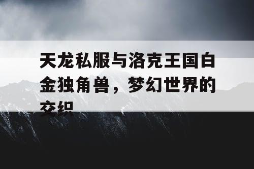 天龙私服与洛克王国白金独角兽,梦幻世界的交织 天龙私服与洛克王国白金独角兽,梦幻世界的交织